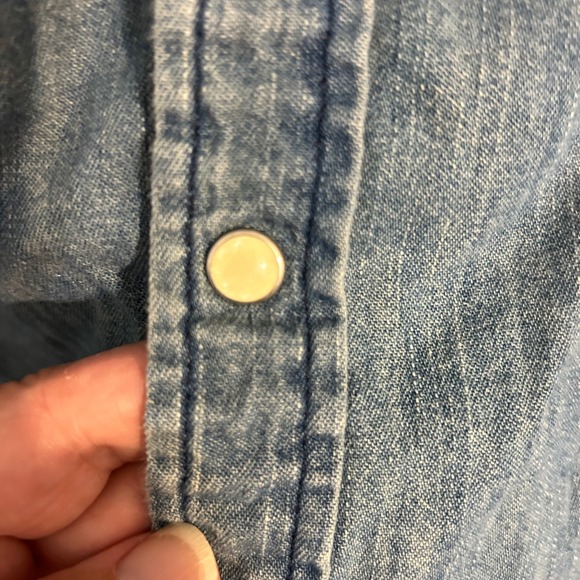 Levi's Mens Denim Western Shirt XXL Blue Long Sleeve Snap Button Pockets - Picture 5 of 12